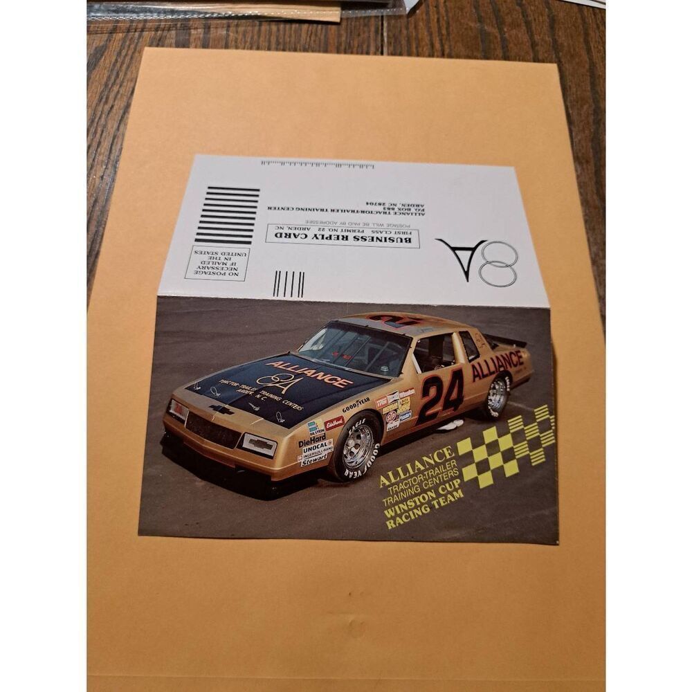Vintage 1988 Alliance NASCAR Promo Foldout w/ #24 Car & Race Schedule 7x8